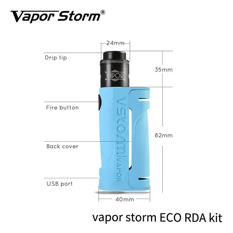 Оригинальный Vapor Storm ECO Bypass Mod Max 90 Вт 510 Lion RDA 24 мм DIY 3 этапа управления потоком