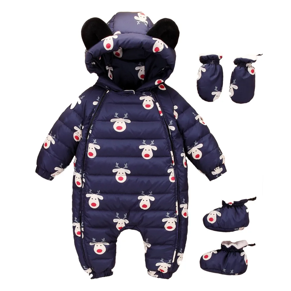 Новинка 2019 года теплый детский комбинезон на утином пуху для маленьких мальчиков