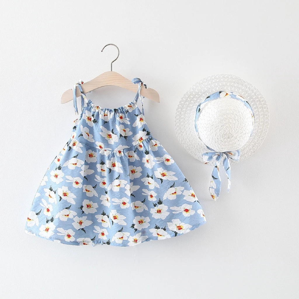 Прямая поставка новое летнее платье без рукавов с цветочным рисунком для