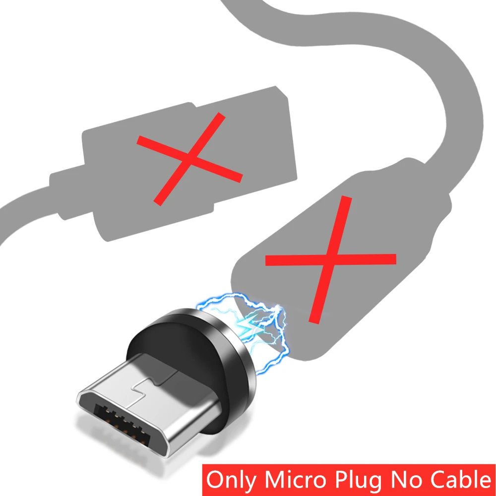 only plug For Micro Олаф Круглый Магнитный кабель для iphone Xs max 7 8 plus Быстрая зарядка type C Micro Usb шнур для samsung S9 S10 кабели для мобильных телефонов - Цвет: only plug For Micro