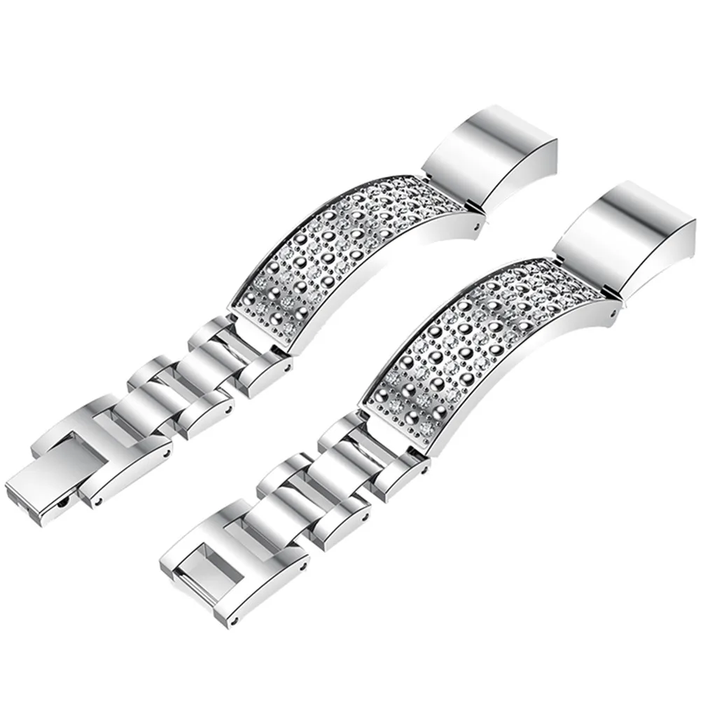 

Fashion Luxury Women Watchbands For Fitbit Alta Suitable Replacement Metallic Drilled Wrist Strap Hook Buckle Bracelet Gifts
