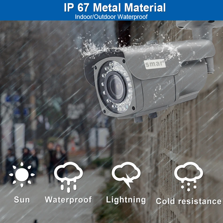 HD 720P 960P 1080P наружная Водонепроницаемая POE ip-камера Встроенный 2,8-12 мм 2MP ручной зум-объектив Onvif 48 в POE сетевая цилиндрическая камера