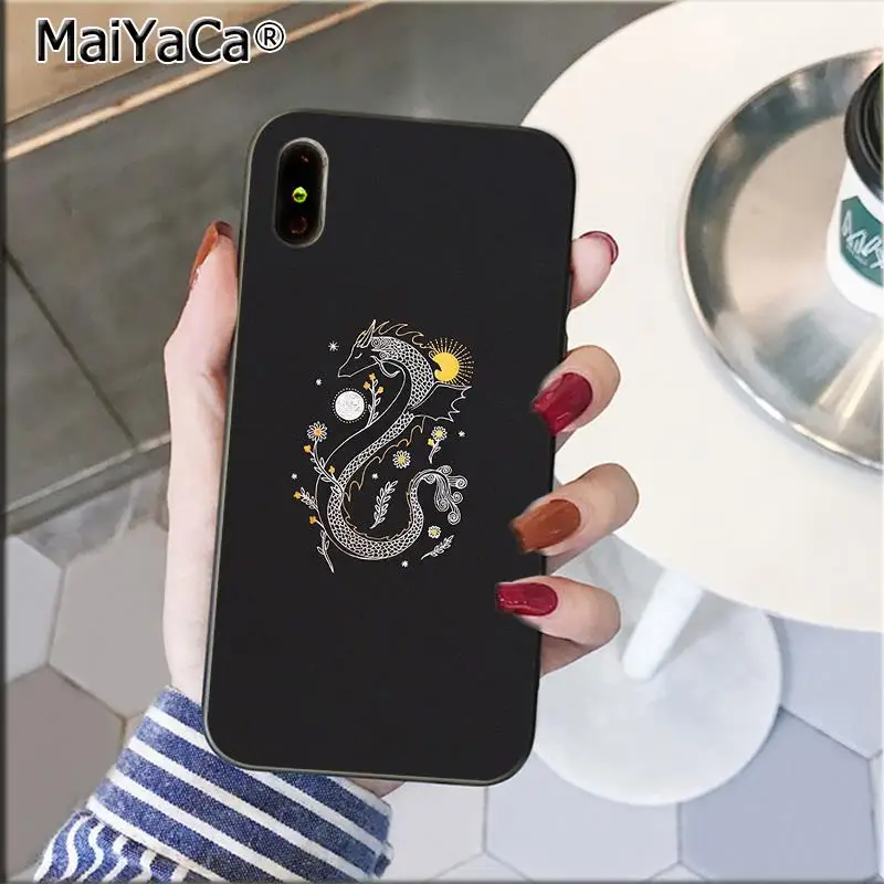 MaiYaCa Арт цветы от солнца кошка змея Луна фотографии черный чехол для телефона для Apple iPhone 11 pro max 8 7 6 6S Plus X XS MAX 5 5S SE XR
