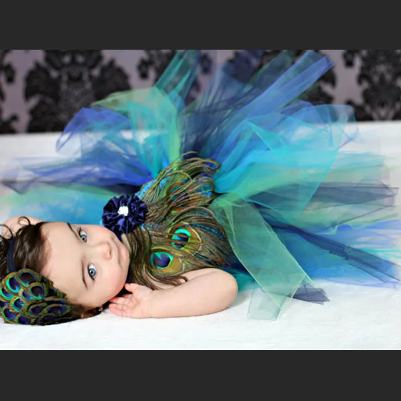 Платье-пачка для девочек с перьями и павлином | Детская одежда обувь