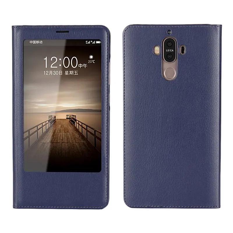 Чехол для huawei mate 9 Coque окошком экрана телефона из искусственной кожи с откидной