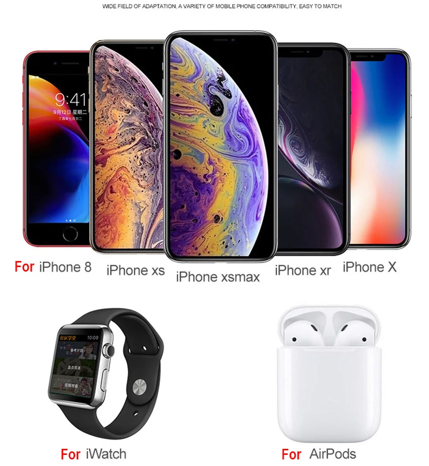 4 в 1 Smart светодиодный настольная лампа Qi Беспроводной Зарядное устройство для iPhone XS XR Max Быстро настольных Беспроводной зарядного устройства для samsung S10 huawei