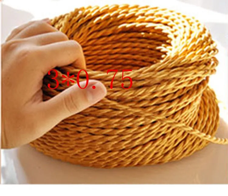 5m / a lot 3 cores colors fabric wire 3*0.75mm cable retro textile woven mesh and the vintage | Освещение