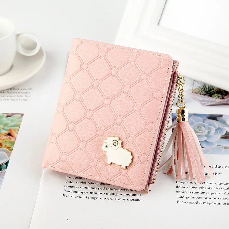 Лидер продаж Женский кошелек из искусственной кожи с овечьим узором кисточкой