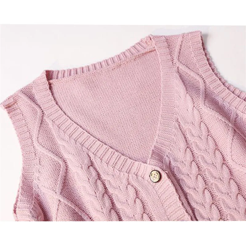 Новинка осенне зимний вязаный жилет Женский однобортный свободный свитер с V