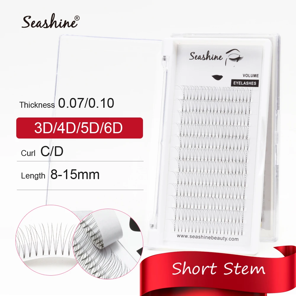 

Seashine Premade Fans Short Stem Lash Extensions Fake Eyelashes Makeup tools Premade Volume Fans Eyelash Extension Supplies