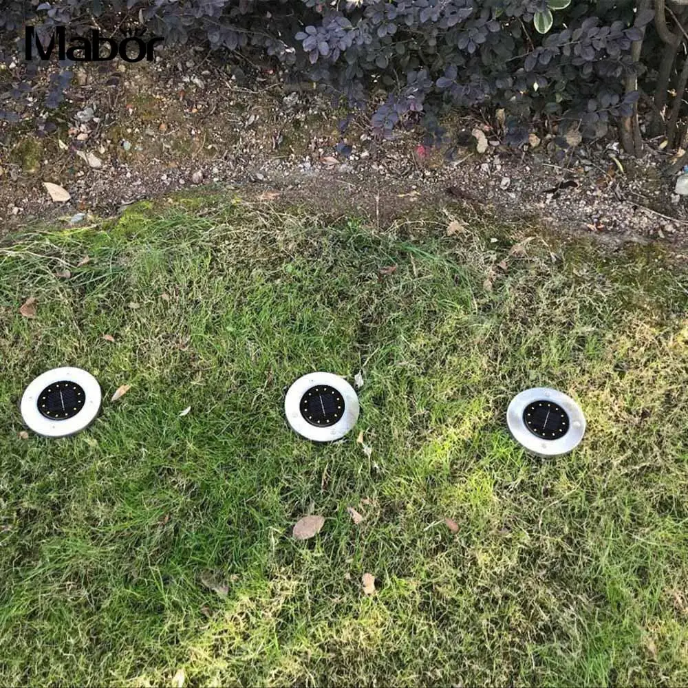 Ground Lamp 12 LED Walkway Lights Buried Street Underground disk Solar Power Garden Path Way Lawn Yard Outdoor Lighting | Лампы и
