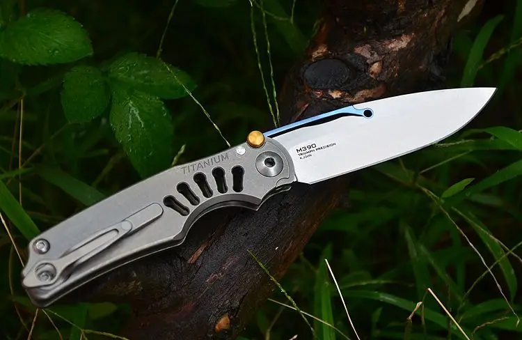 Складной нож Kevin John Ti Lock M390 с титановой ручкой Керамический шарикоподшипник