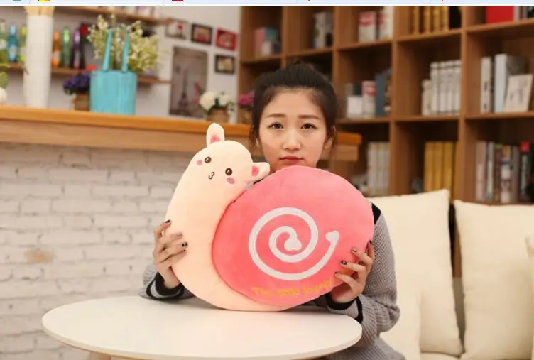 

lovely plush pink snail toy the little cartoon snail doll gift about 40cm
