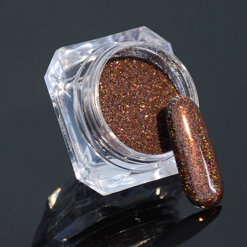 6 Шт./компл. Голографический Лазерный Порошок Ногтей Блеск Великолепный Порошки