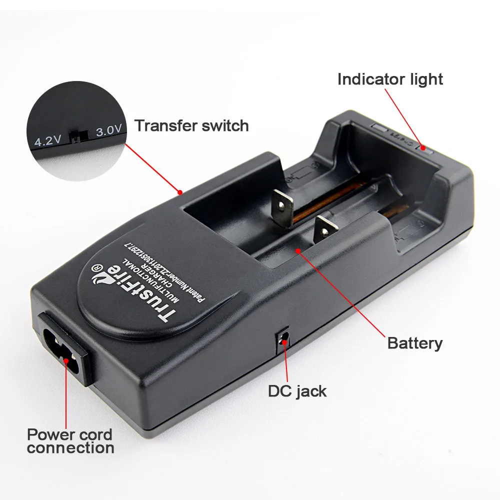 TrustFire TR-001 интеллектуальное литий-ионное зарядное устройство для 3,2 V/3,7 V 18650 зарядное устройство с RoHs US/UK/AU/EU штепсельной вилкой