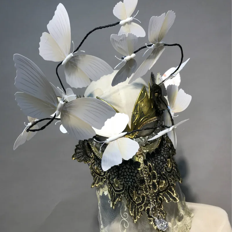 Венецианская маска с таинственной вуалью и вышивкой Вечерние Маски для косплея