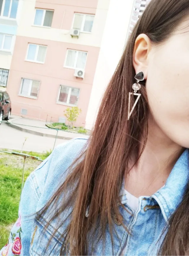 Женские длинные серьги с треугольниками геометрические ювелирные украшения |