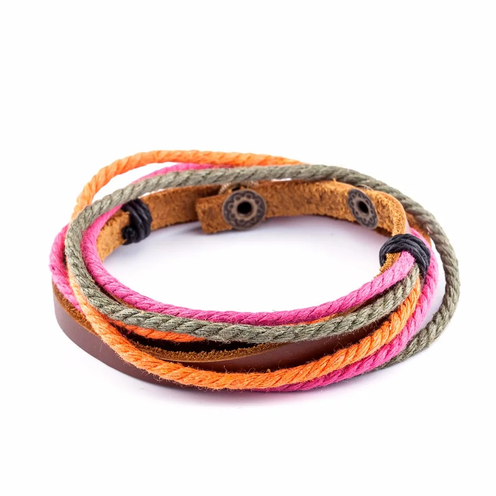 Новинка 2017 Обёрточная бумага кожаные браслеты и для мужчин женщин Pulseira masculina