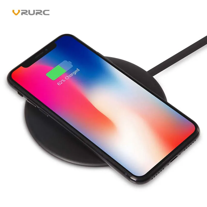 VRURC Qi Беспроводной Зарядное устройство для iPhone X 8 10 Вт быстро зарядного