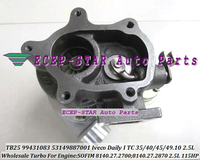 TB2509 53149707001 466974 -0002 -0003 841844 Турбокомпрессор для IVECO Daily I 35.10 40.10 45.10 49.10 2.5L 8140.27.2700
