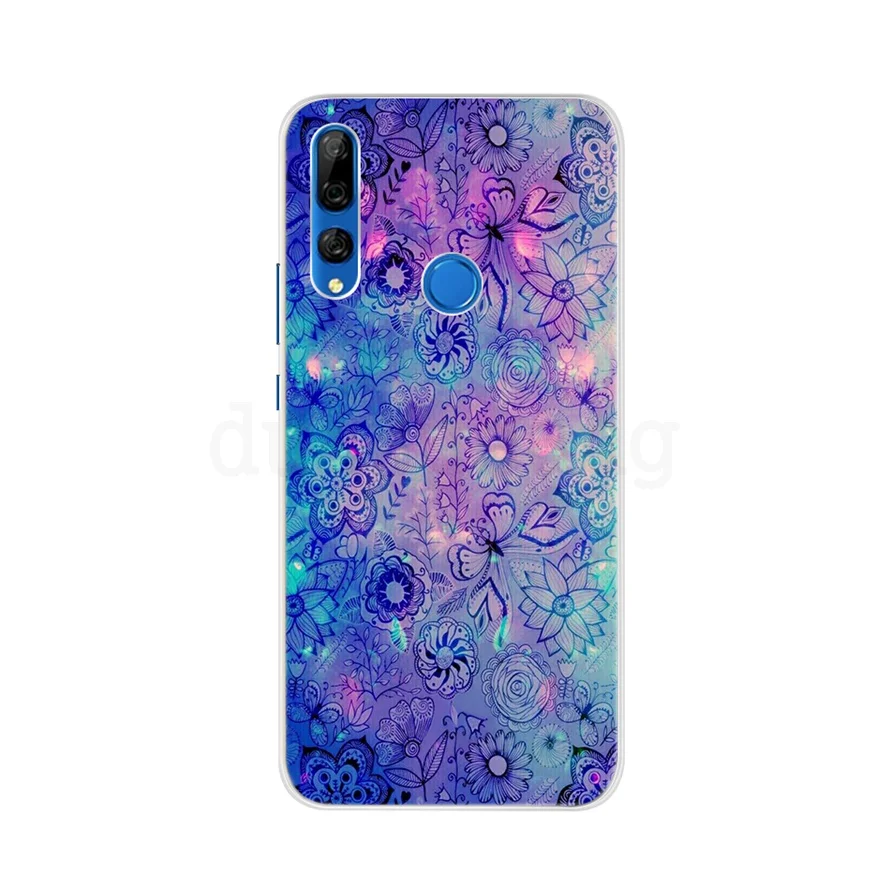Многоцветный Для Fundas huawei P Smart Z чехол силиконовый 3D мягкий, симпатичный, из ТПУ с мультяшными цветами Прозрачный чехол для телефона для huawei P Smart Z STK-LX1 - Цвет: Многоцветный