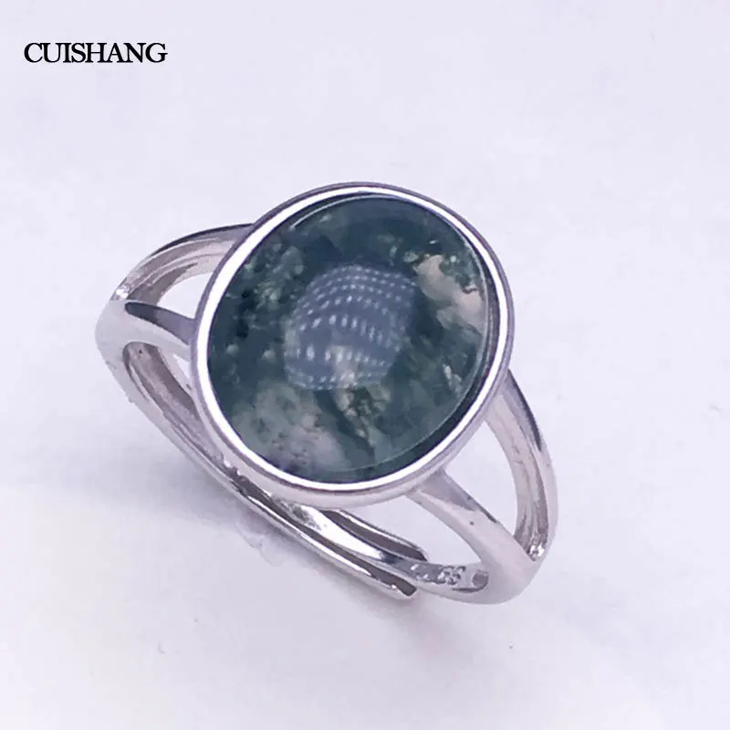 CSJ Винтажные серьги цвета мха из натурального агата кольца с агатом