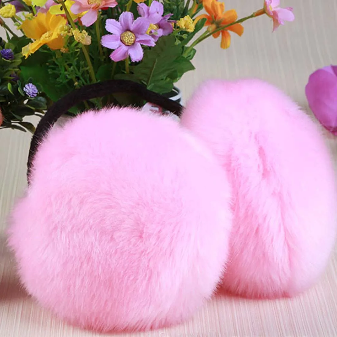 pink Взрослые детские теплые наушники модные классические уши покрытие зимние Плюшевые Пушистые искусственный мех теплые большие наушники 10 цветов женские элегантные наушники - Цвет: pink