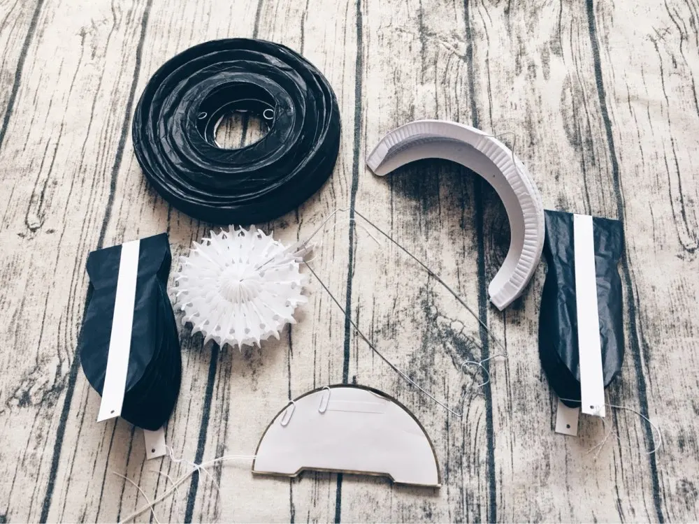 Черный белый золотой 7 шт. Аксессуары набор лазерная Золотая звезда черный Бумага