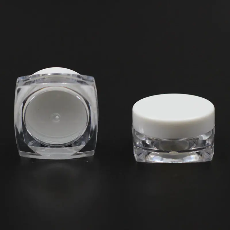 100 шт. прозрачные квадратные банки для косметики 3 г|cosmetic plastic jar|cosmetic mixcosmetics men |