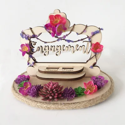 ring pillow 11 Персонализированная деревянная Цветочная коробка, кольцо на носителя, подушка, Деревенское свадебное кольцо, держатель, коробка, предложение, подарок на помолвку - Color: ring pillow 11
