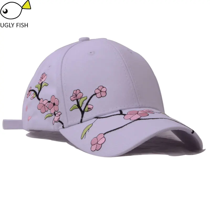 baseball cap women white black with embroidery flower dad hat | Аксессуары для одежды
