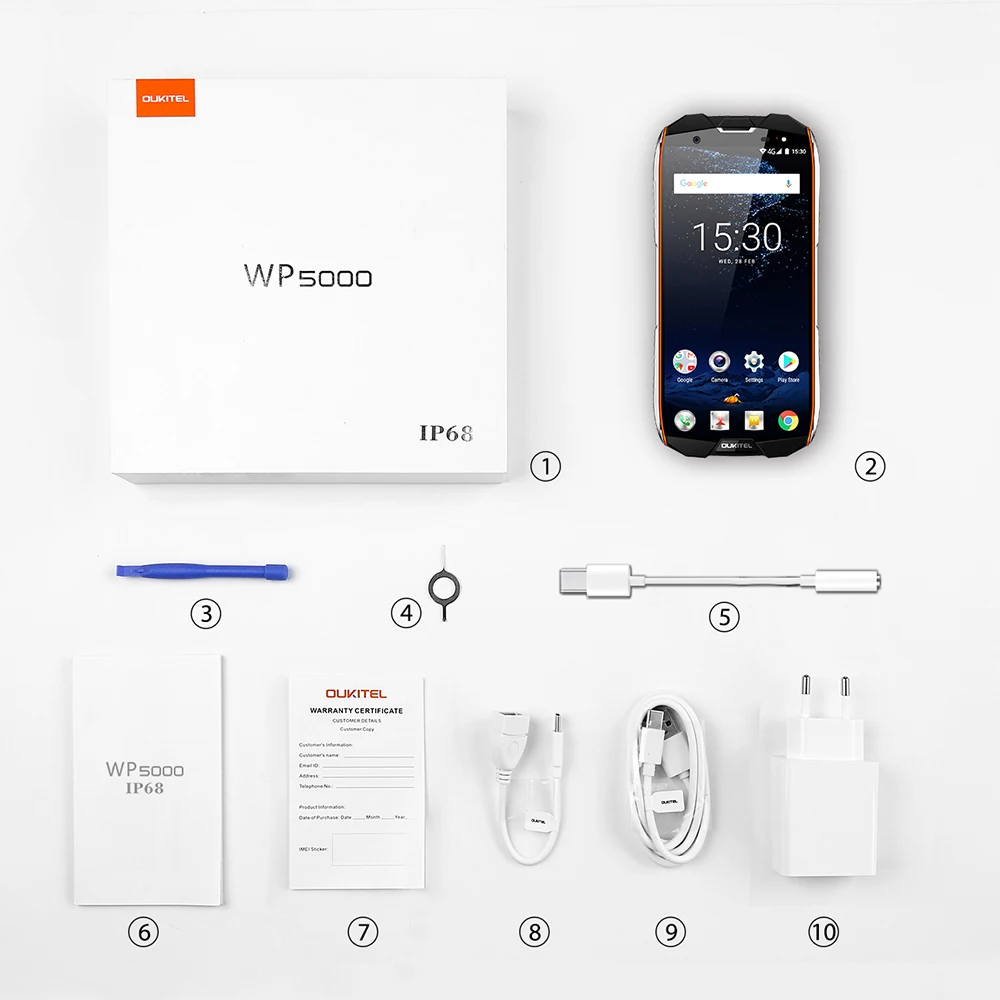 OUKITEL WP5000 IP68 водонепроницаемый мобильный телефон 4G 5 7 &quotAndroid 1 Octa Core 2 ГГц 6 ГБ + B