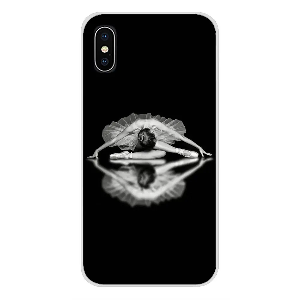 Силиконовый чехол для телефона Apple iPhone X XR XS MAX 4 4S 5 5S 5C SE 6 6S 7 8 Plus ipod touch балерина