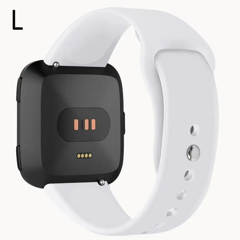 White Мягкие силиконовые Замена спортивные часы-браслет ремешок для Fitbit Versa Lite Edition браслет 15 цветов S L Размер - Цвет: White