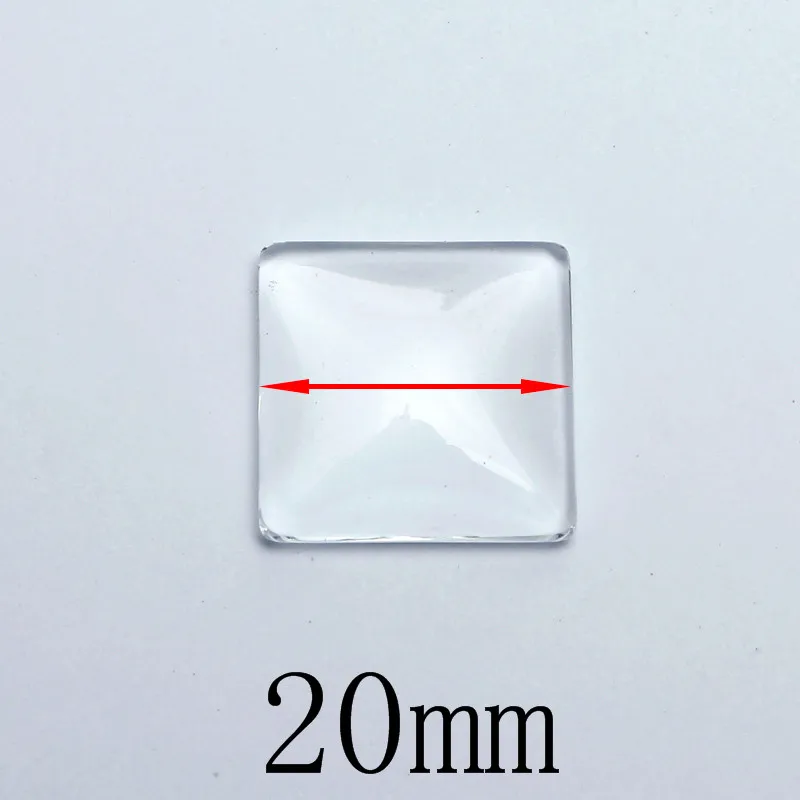 Square 20mm BASEHOME 50 шт./лот Muilt размер с плоской задней частью прозрачное увеличительное стекло Кабошон Камея Крышка для DIY ювелирных изделий - Цвет: Square 20mm