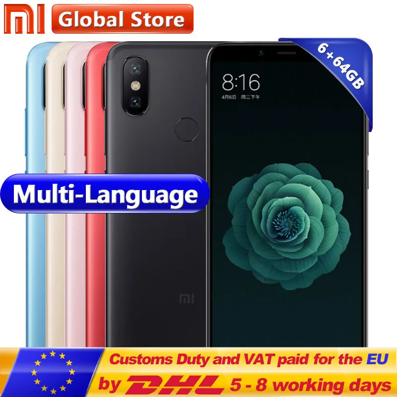 Оригинальный Xiaomi Mi 6X6 ГБ оперативная память 64 Встроенная мобильный телефон Snapdragon