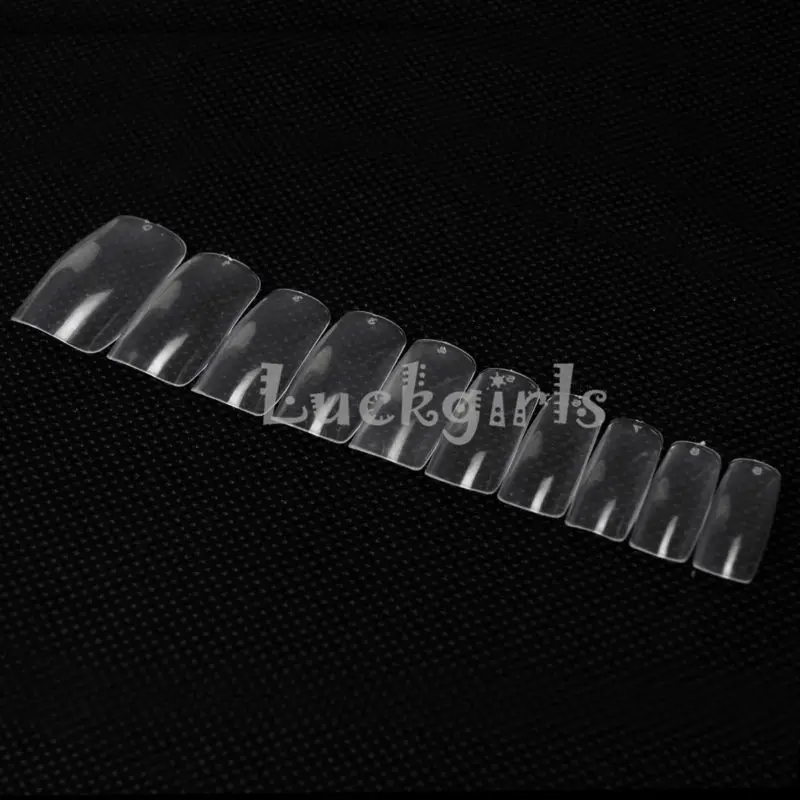 Коробка для ногтей профессиональная полная 100 шт. акриловые накладные прозрачные