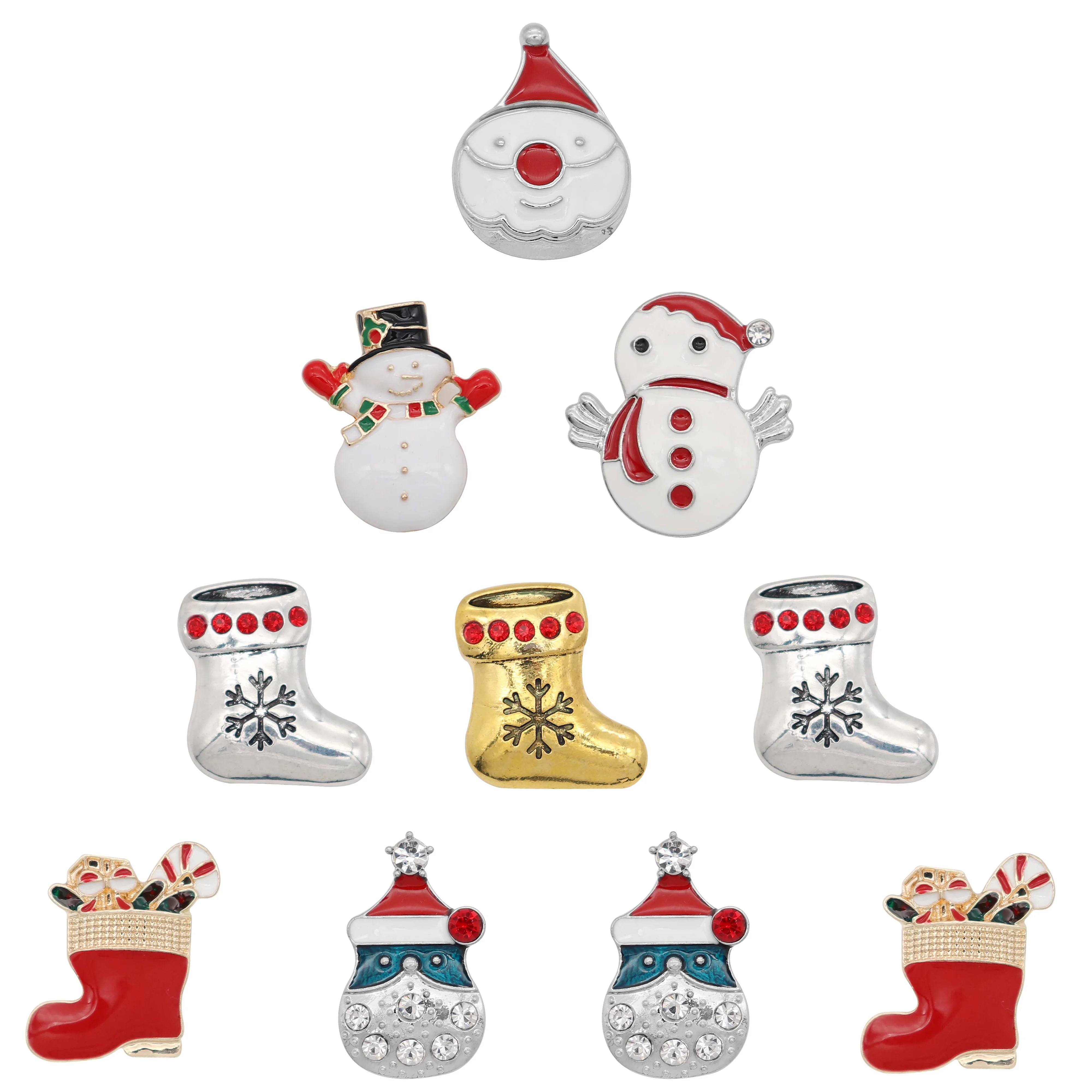 2019 ювелирные застежки пуговицы со стразами Снеговик новогодние ботинки 18 мм