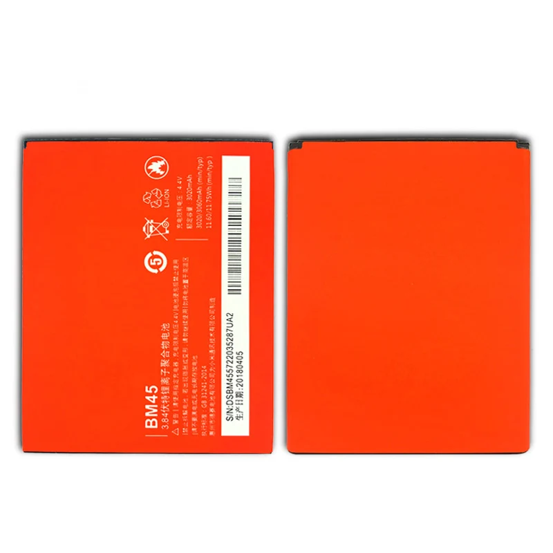 Оригинальный BM45 для Xiaomi Redmi Note 2 аккумулятор с реальной емкостью 3020 мАч сменный