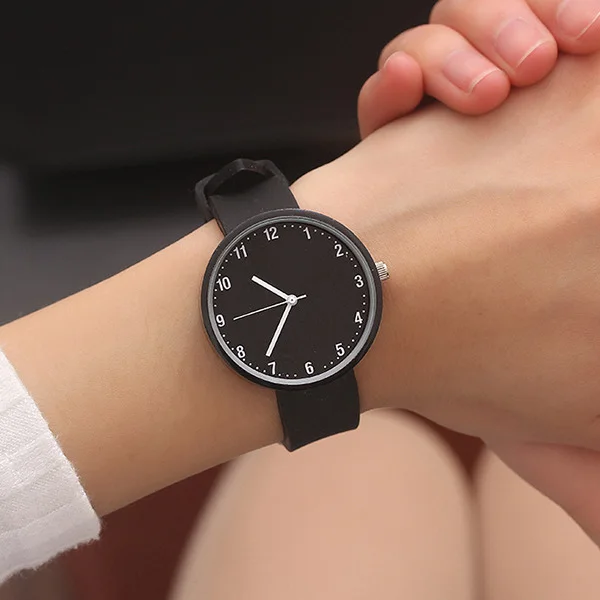 black small numerals Новинка, силиконовые наручные часы, женские часы, женские модные кварцевые наручные часы для женщин, женские часы Relog Montre Femme - Цвет: black small numerals