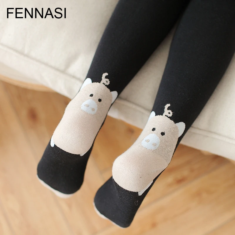 FENNASI Women's Warm Winter Tights Cartoon Pig Thick Warm Sexy Pantyhose Women Lingerie Compression Cute Cotton Pantyhose