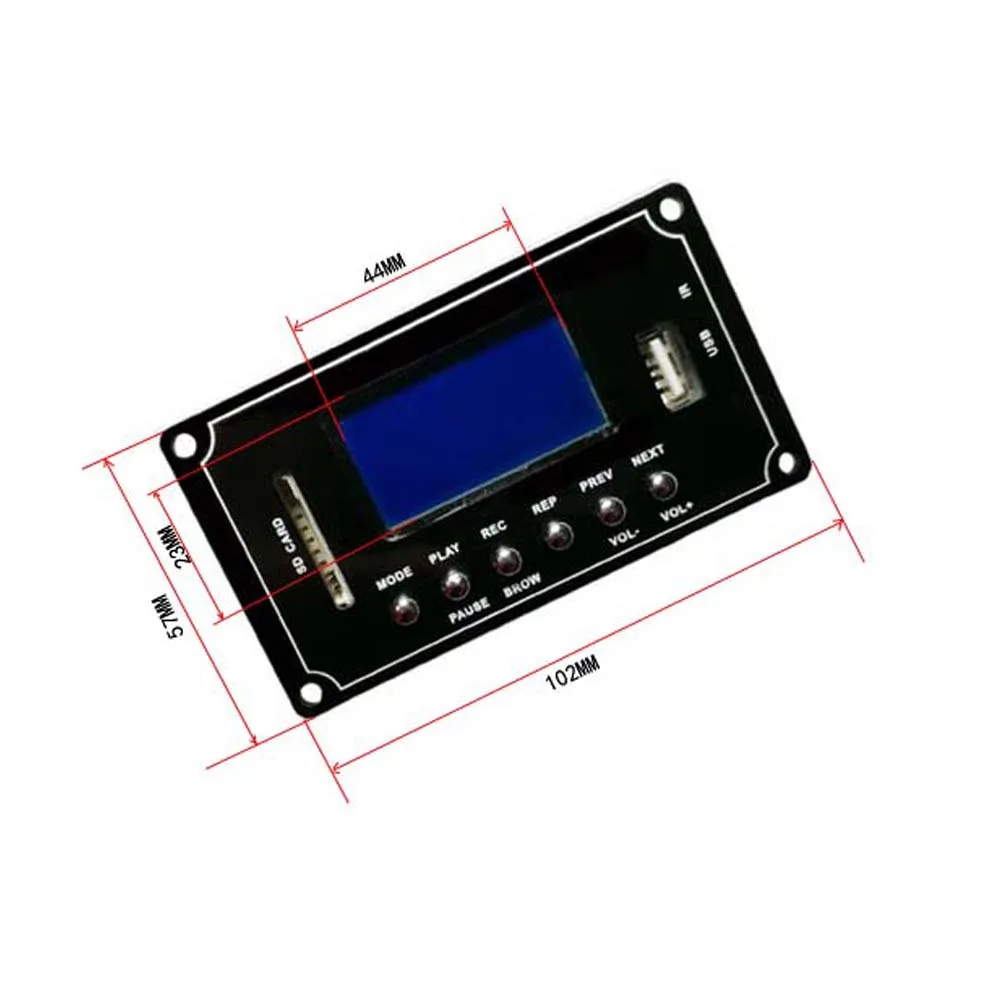 Tenghong DC12V MP3 аудио декодер доска Bluetooth 4 2 WMA WAV FLAC FM радио с Запись текст Дисплей decodering