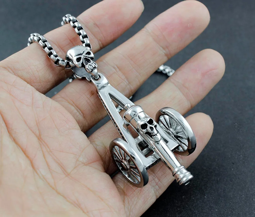 Мужское оружие с черепом из нержавеющей стали|biker pendant|biker necklacenecklace biker |
