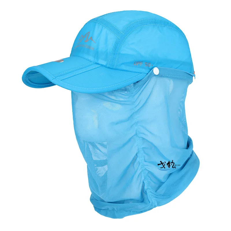 Складной синий Рыбалка Кепки Спорт на открытом воздухе Пеший Туризм козырек