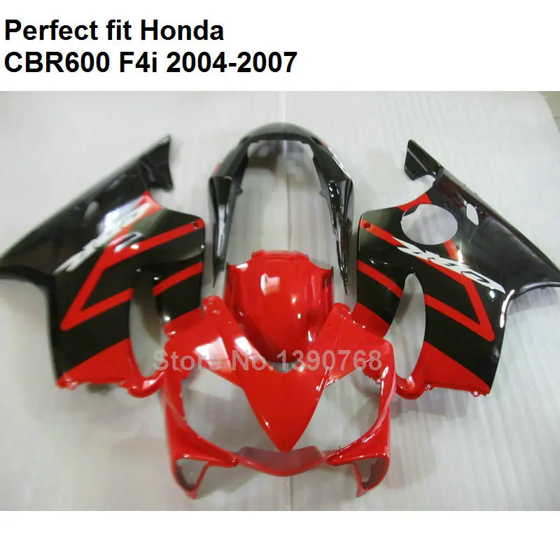 АБС-пластик обтекатель для Honda CBR600 F4i 04 05 06 07 красно-черные обтекатели комплект