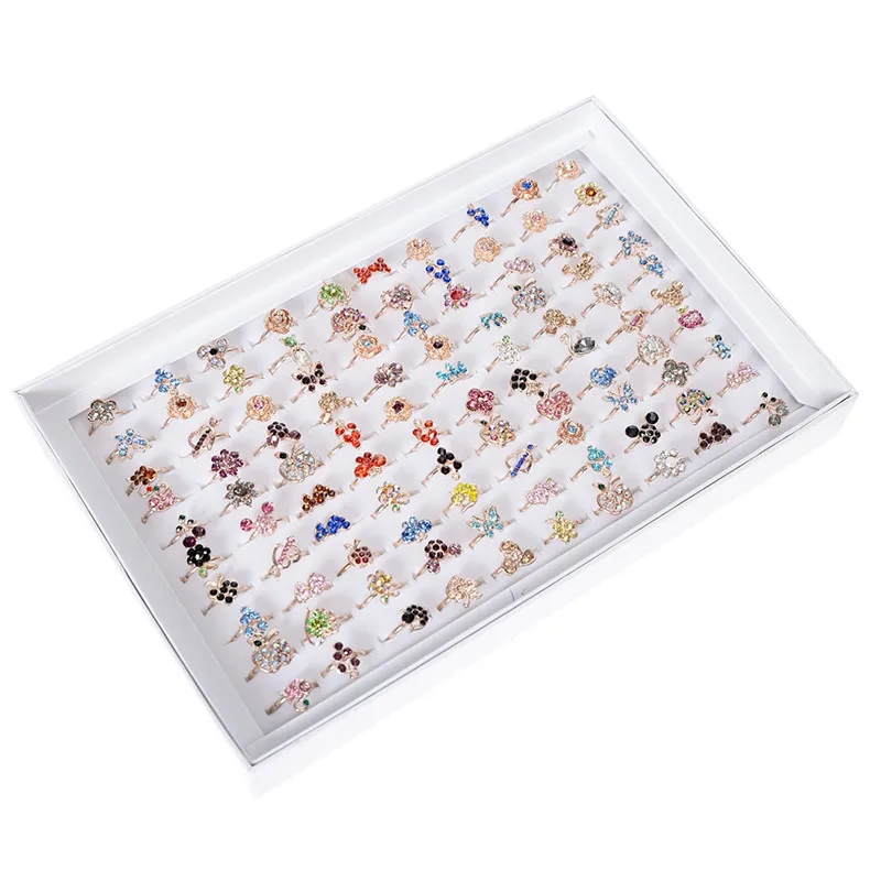 PINKSEE 10 шт./лот сплав смешанные кристаллы кольца оптом для женщин девушек кольцо