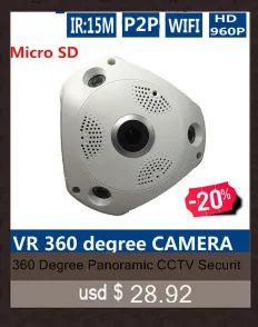 360 градусов панорамный CCTV безопасности IP 1.3MP/3MP/5MP двухсторонняя аудио камера IR-CUT ночного видения wifi IP VR 3D камера хранения видео