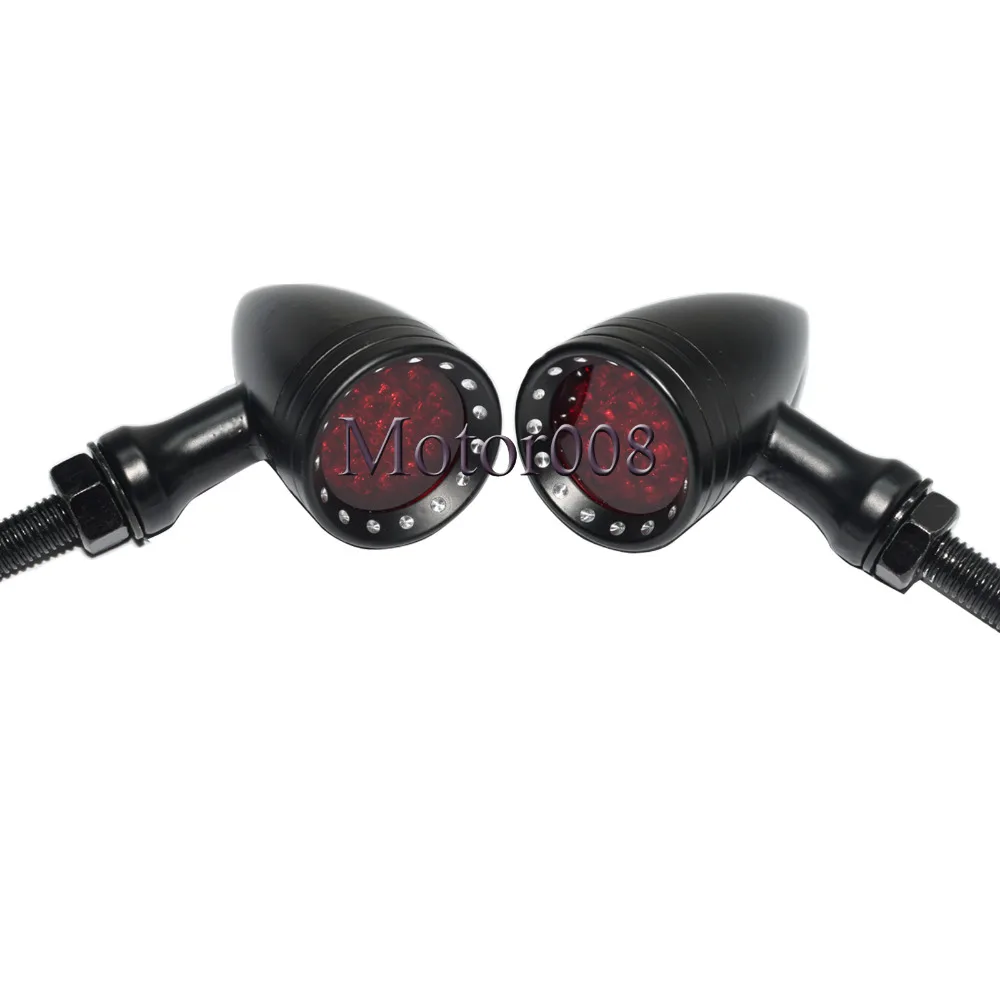 Мотоцикл черный 20LED красный указатель поворота Задний тормоз для Harley Davidson Кафе Racer пуля мотоцикл мигалки крейсер чоппер