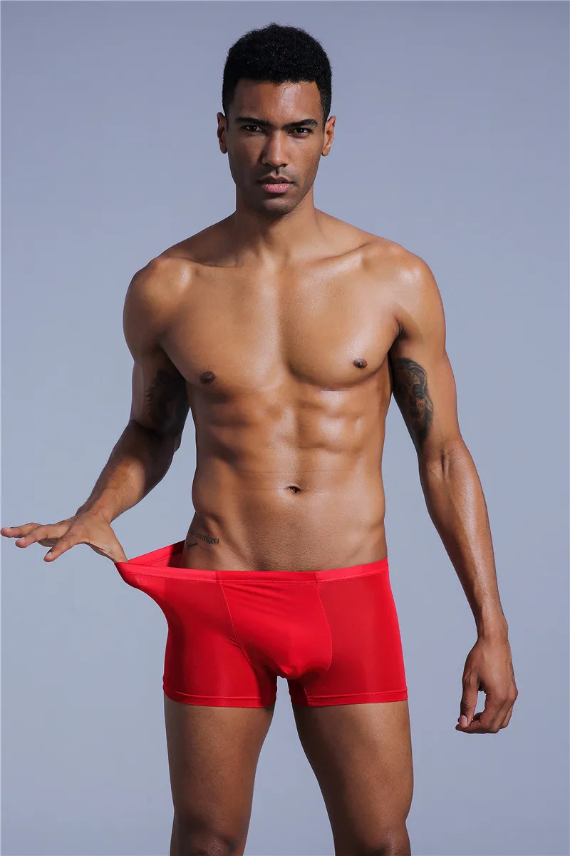 JOCKMAIL, сексуальное мужское Прозрачное нижнее белье, боксеры, шорты, мужские трусы, ледяной шелк, мужские трусы, трусы для геев, нижнее белье для пениса