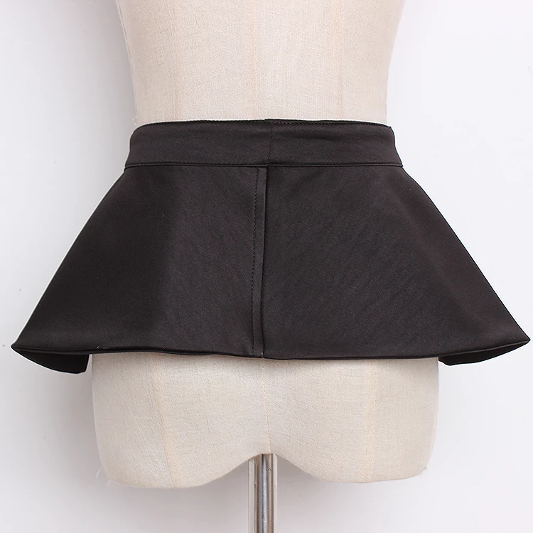 Женские модельные модные однотонные черные тканевые Cummerbunds женские корсеты пояс